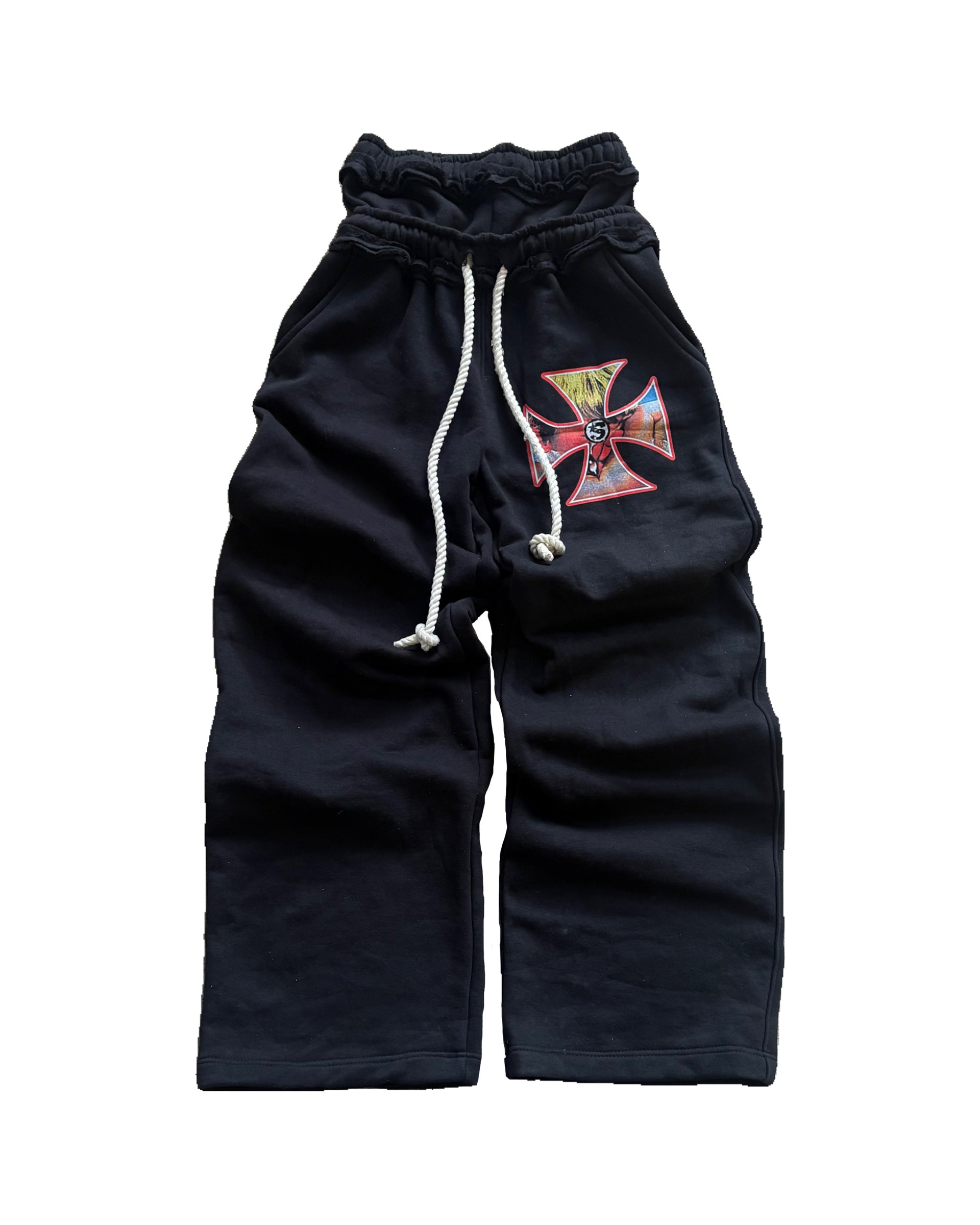 Midnight Black Double Waist Sweatpants